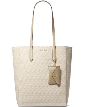 Michael Kors Borsa larga in pelle Saffiano con porta - Bianco