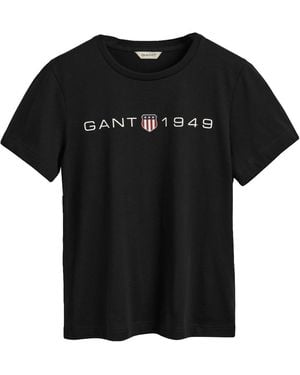 GANT Reg Printed Graphic T-shirt - Black