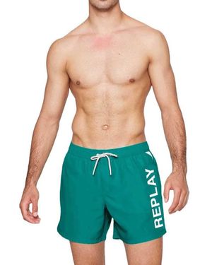 Replay Badehose Lang mit Tasche - Grün