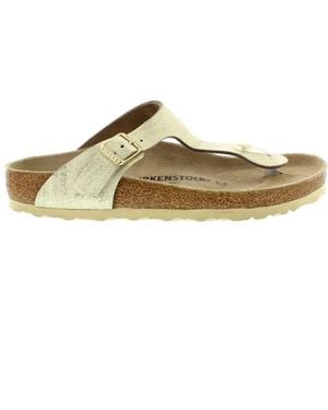 Birkenstock Gizeh Washed Metallic Cream Gold - Metallizzato