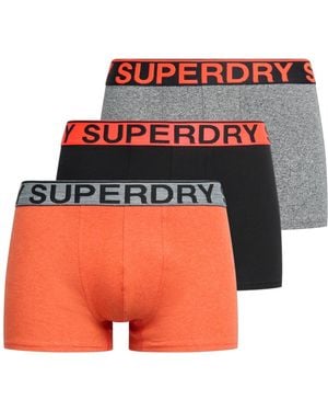Superdry Boxershorts im Dreierpack Karst Mega Schwarz/Schwarz/Leuchtend Orange Meliert S