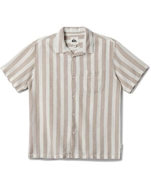 Quiksilver S Nightfall Island Short Sleeve Woven Shirt - Grey