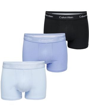 Calvin Klein S Medium Rise Icon Cotton Stretch Trunk - Blue