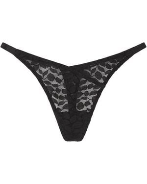 Women'secret Tanga Met Strepen - Zwart
