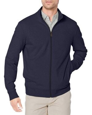 Amazon Essentials Sudadera Ligera de Felpa con Cremallera Completa y Cuello Perkins Hombre - Azul