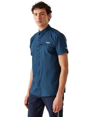 Regatta Travel Packaway Short Sleeve Shirt - Blue