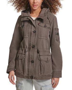 Levi's Cotton Four Pocket Hooded Field Jacket - Marrón