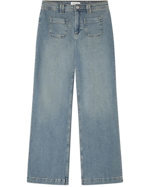 Springfield Broek Met Wijde Pijpen Met Zakken Aan De Voorkant - Blauw