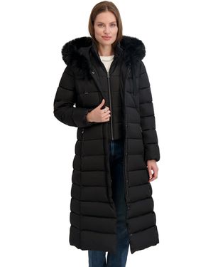 Tahari Maxi Puffer Coat - Black