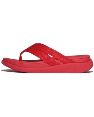 Fitflop F-mode Go Webbing Flatform Strappy Flip-flops - Red