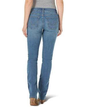 Wrangler Western Mid Rise Stretch Straight Leg Jean - Blue