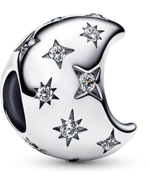 PANDORA Moments 794254C01 Breloque croissant de lune en argent sterling avec zircone - Blanc