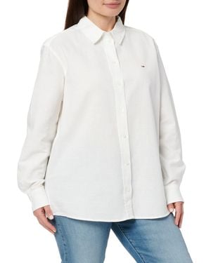 Tommy Hilfiger S Tjw Rlx Linen Dw0dw20292 L/s Shirt - White