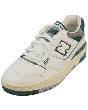 New Balance 550 Mens Fashion Trainers In White Green - 8.5 Uk - Metallic