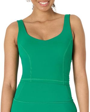 Amazon Essentials Active Formflex Buttery Soft Light Support Crop Tank With Bra - Green