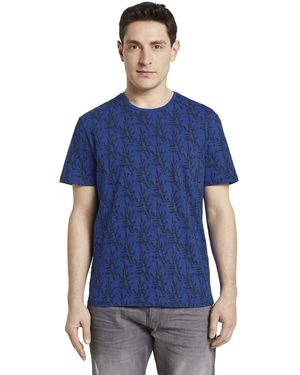 Tom Tailor T-Shirts/Tops Gemustertes T-Shirt Blue Water Coral Design,M,23450,6000 - Blau