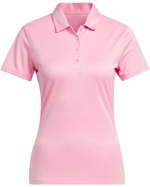 adidas Solid Performance Short Sleeve Polo Shirt - Pink
