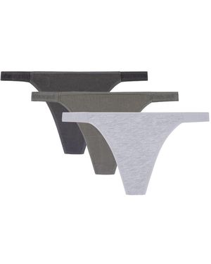 Women'secret Pack Tanga Braga 3 Colección Packs 2 - Gris