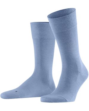 FALKE Socken Sensitive Berlin M So Wolle Baumwolle mit Komfortbund 1 Paar - Blau