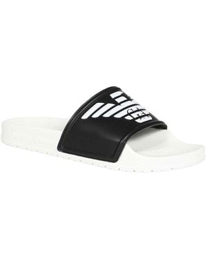 Emporio Armani Hausschuhe bandeau slide meer schwimmbad beachwear artikel XVPS04 XN747 SCHUHE BEACHWEAR MADE IN ITALY - Weiß