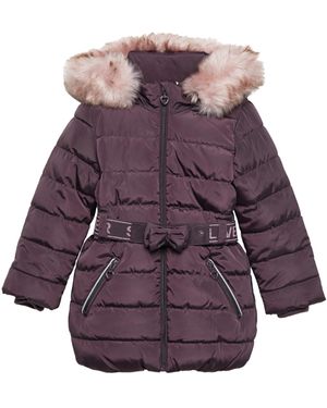 S.oliver Steppmantel mit Abnehmbarer Kapuze und Gürtel aubergine 92 - Lila