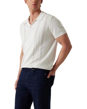 Guess Polo Uomo ica Corta A Coste Pointelle Bryant - Bianco