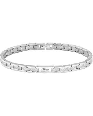 Lacoste Gliederarmband für Kollektion METROPOLE in Edelstahl mit Geätztem Petit Piqué - 2040466 - Mettallic
