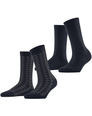 Esprit Pepita Pattern Multipack W So Baumwolle Gemustert Socken - Blau