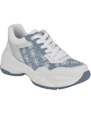 Guess Samra Lace-up Logo Detail Closed Toe joggers Trainers - Blue