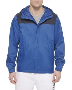 Tommy Hilfiger Lightweight Breathable Waterproof Hooded Jacket - Blue