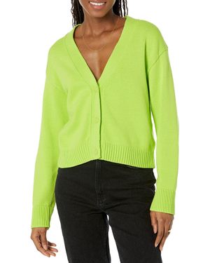 Amazon Essentials Cardigan Corto con Scollo a V dalla vestibilità Comoda Donna - Verde