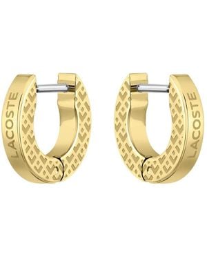 Lacoste Orecchini da uomo Collezione L'ESSENTIEL Decorato con disegno petit piqué disponibile in Yellow Gold Taglia unica - Metallizzato