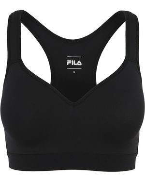 Fila Top fitness in cotone nero scollo a v