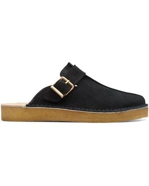 Clarks Trek Mule Suede Shoes In Standard Fit Size 8 Black - Blue