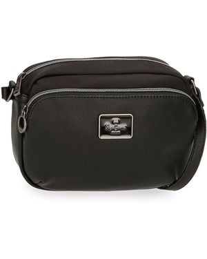 Pepe Jeans Christine Shoulder Bag Black 21.5x15x5 Cms Polyester With Faux Leather Details By Joumma Bags