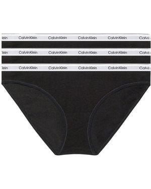 Calvin Klein Bikini Shape Briefs Stretch Cotton Pack Of 3 - Black