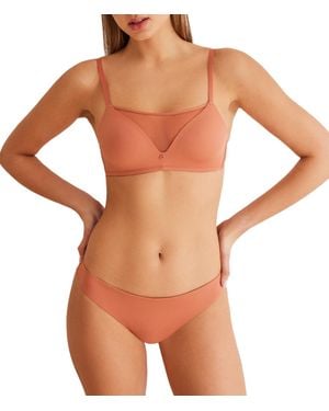 Women'secret Braguita Tul Coral Brief - Marrón