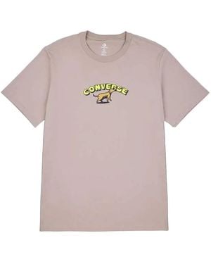 Converse T-shirt Taupe Recreation - Pink