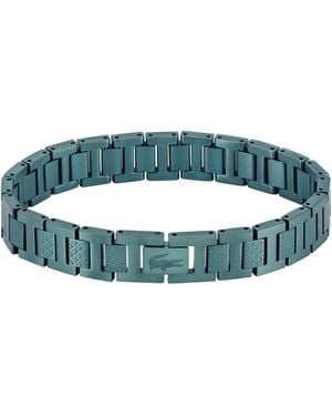 Lacoste Braccialetto a maglie da uomo Collezione METROPOLE in Acciaio Inossidabile con Placcatura Verde - 2040420 - Blu