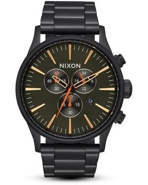 Nixon Chronograph Quarz Uhr mit Edelstahl beschichtet Armband A3861032-00 - Schwarz