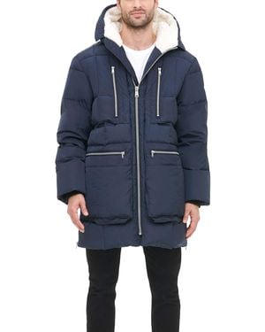 Tommy Hilfiger Zwaargewicht Gewatteerde Sherpa Parka Met Capuchon Voor - Blauw