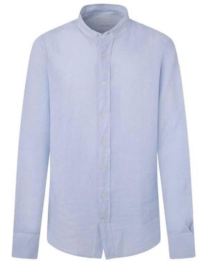 Hackett Garment DYE Linen Hemd - Blau