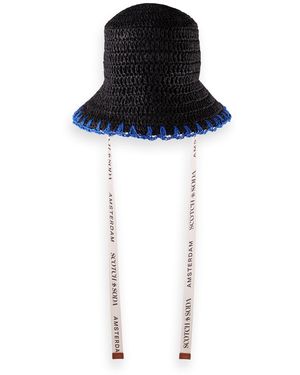 Scotch & Soda Straw Bucket Hat Sun - Black