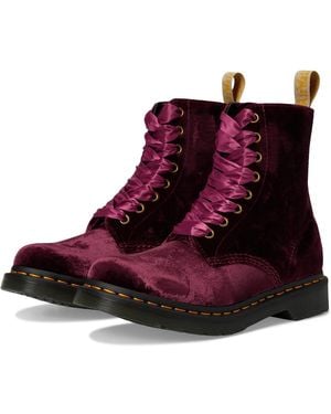Dr. Martens Moda donna Vegan 1460 Pascal Velvet 8 Eye Boot - Marrone