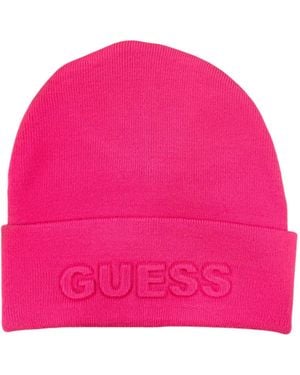 Guess Cappello Cuffia Beanie AW5179POL01 Donna Viola Acrilico M - Pink