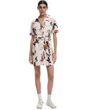 Desigual Utility Shirt Dress - White