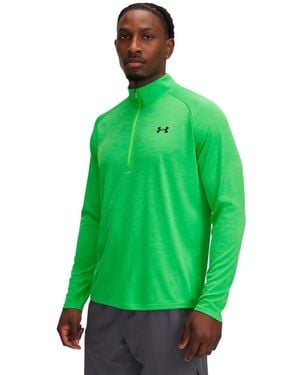 Under Armour Uomo Tech Textured 1/2 Zip - Verde