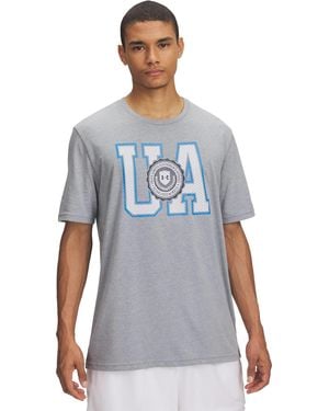 Under Armour S University Crest Logo Short Sleeve T-shirt - Blue