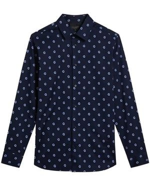 Ted Baker Kyme Ditsy Floral Long-Sleeved Shirt - Blue