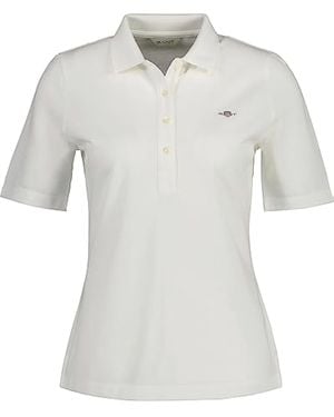 GANT Slim Shield Ss Pique Polo Shirt - White